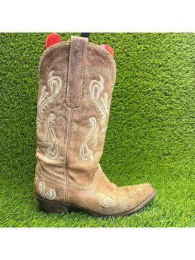 Corral Embroidery Cowgirl Womens Size 7.5M Brown Outdoor Leather Western Boots